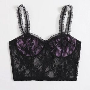 *🧡3/20$*Purple & Black Laced Cropped Cami